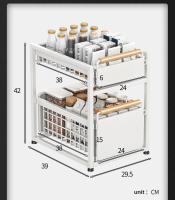 Under Sink Storage Rack Pull out Cabinet Organizer Kitchen Sliding Drawer Storage Basket Handle Bowl Plate Rack Holder Shelves - details 30