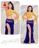 Baile de tres mujeres, blusas y faldas de gasa de manga larga, trajes de danza del vientre oriental para niñas - details 6