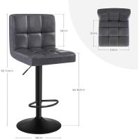 Taburete de Bar Estilo Vintage Regulable en Altura y Giratorio Material de Cuero Sintético - details 45