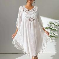 Top de playa para mujer Sarong con traje de baño y bikini con borlas de retales de ganchillo, ropa de abrigo transparente para mujer - details 1