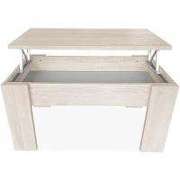 Elevable, Mesita de Salón o Comedor, Color Blanco con Tapa Cambria, Medidas - details 3