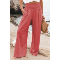 Primavera y verano, superventas, ropa para mujer, nuevos pantalones casuales de pierna ancha tejidos de algodón y lino, pantalones de pierna ancha para playa para mujer - details 7