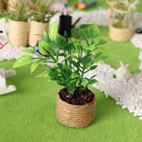 Planta verde, árbol, casa de muñecas en maceta, muebles naturales, hogar, juguete para niños, macetas, plantas de simulación - details 4