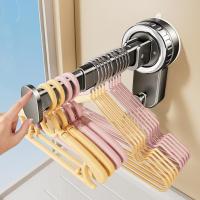 Colgador de ropa con ventosa sin perforaciones, tendedero de ropa extensible montado en la pared, estante colgante de plástico plegable para balcón - details 6