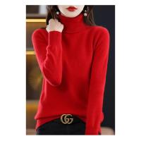 Suéter de cachemira de lana de 100% para mujer, suéter tejido con cuello alto, jerséis de manga larga, ropa de otoño e invierno, Jersey cálido, Tops - details 22