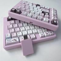 Jin75 Teclado Inalámbrico Modo Único 2.4G Dongle Color Rosa Morado y Negro Teclado Mecánico Personalizable con Intercambio Térmico VIAL Color Rosa Accesorios para Teclado DIY Juego de Teclado. - details 10