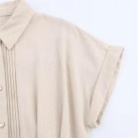 Vestido holgado PB & ZA2025 con estilo camisero, manga corta, solapa y corte único, novedad de verano para mujer. - details 3