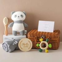Tarjeta de Marca Prensatelas Recién Nacido Sandro de Crochet Elefante Dispositivo de Mordisco de Casco de Silicona Toalla de Algodón Cepillo Regalo de Punto - details 12
