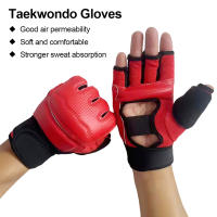 Guantes de entrenamiento de medio dedo, cuero PU, MMA, Lucha, Kick Boxing, Karate, Muay Thai - details 0