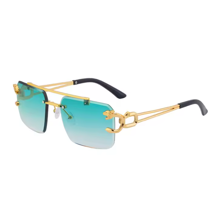 Gafas de Sol Retro con Doble Haz Estilo Leopardo sin Marco para Hombres y Mujeres - 1