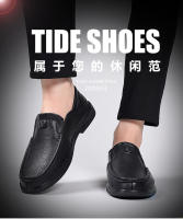 Nuevos zapatos de los hombres de piel de oveja zapatos de cuero de los hombres de un pedal zapatos casuales de los hombres de cuero genuino de mediana edad papá masculino de suela suave zapatos individuales - details 1