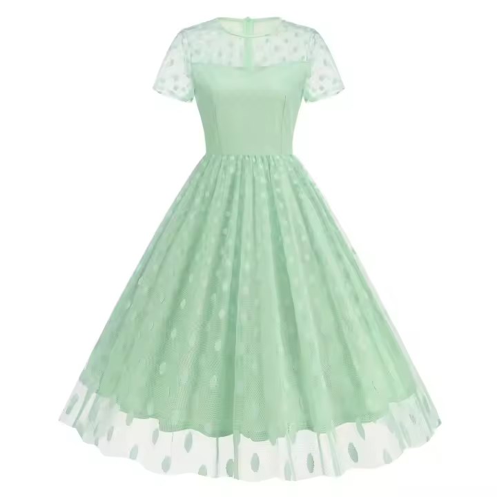 Elegante Vestido de Lentejuelas de Estilo Hepburn Cuenta Alta A-e Tail - 1