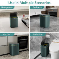 2 uds. Cubo de basura inteligente, cubo de inducción con Sensor eléctrico para el hogar, automático, para baño y cocina, 36L(18L + 18L) - details 2