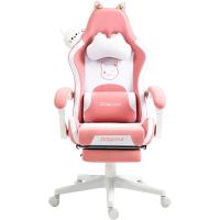 Silla de juego para ordenador, diseño ergonómico, con respaldo alto, soporte lumbar, reposapiés, piel sintética - details 51