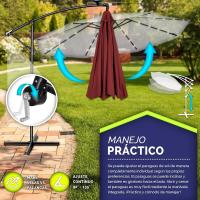 Parasol Excentrico de Sombrilla con 32 Luces LED Solar Giratorio 360º, Protección UV - details 20