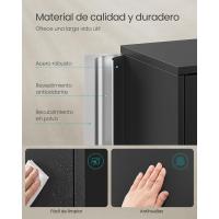 Armario de Garaje de 5 Estantes con 4 Puertas, Armario de Oficina, 40 x 80 x 180 cm, 2 Cerraduras, Estantes Ajustables, Gabinete de Metal, Gris Mate OMC016G01 - details 11