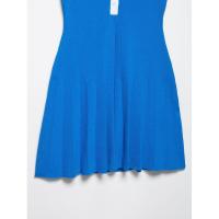 BUNO-Vestido estilo camisa de punto azul para mujer, cuello de solapa, manga corta, corte en A, minivestido con botones, vacaciones de verano - details 5