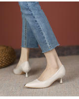 Francés desnudo tacones altos zapatos de mujer stiletto primavera y otoño 2025 nueva primavera solo zapatos profesionales trabajo zapatos de cuero tacón medio - details 1
