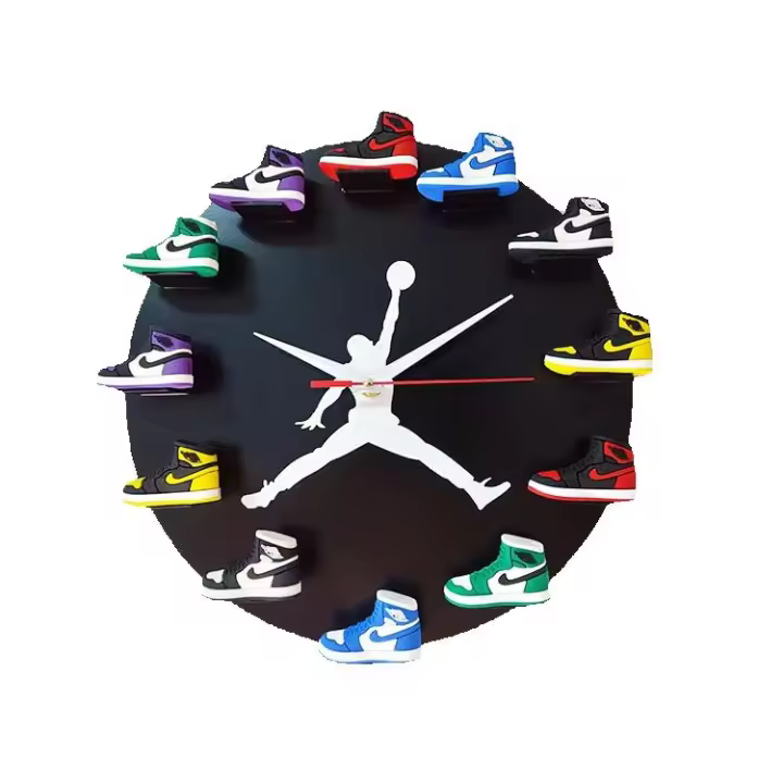 Reloj de baloncesto creativo, modelo de zapato 3D, reloj de pared - 1