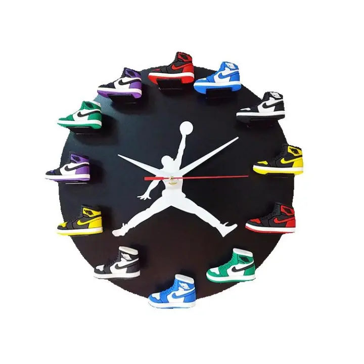 Reloj de baloncesto creativo, modelo de zapato 3D, reloj de pared - 1