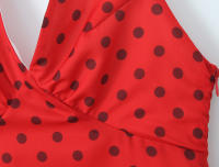 Vestido de verano de una pieza para mujer, minivestido coreano de lunares rojos con cuello halter, ropa sin espalda, 2024 - details 7