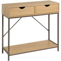 Consola con 2 cajones de Metal Blanco y MDF de 80x30x75 cm - details 21