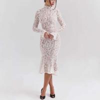 Elegante Vestido de Cautiva con Encaje de Manga Larga Estilo Bodcon Sin Acolchado para Mujeres - details 2