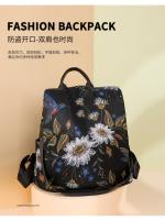 Mochila antirrobo vintage para mujer, bolso de hombro de viaje, mochila negra informal, flores, regalo para madre - details 0