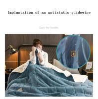 Mantas cálidas para la cama, edredón de franela gruesa de 3 capas, suave y cómodo, lavable, Otoño e Invierno - details 17