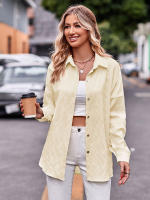 Blusa lisa de manga larga para mujer, camisa elegante con cuello vuelto, moda informal de oficina, nueva para primavera y otoño 2023 - details 3