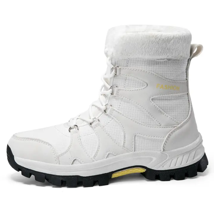 Botas de nieve de invierno para mujer, impermeables, ligeras, cálidas, con forro de piel sintética, botines a media pantorrilla - 1