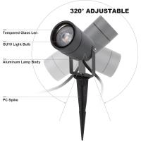 Exterior 4 Piezas, 5W Luces LED Exterior Jardin Suelo con Estaca Blanco Cálido IP65 Impermeable Lámpara para Camino Césped Patio, Aluminio, Gris oscuro - details 3