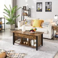 Mesa de Café Elevable con Cajón Estilo Moderno para Sala Patas de Madera Maciza - details 1