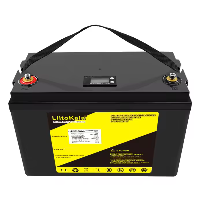 LiitoKala 12V 100Ah Lifepo4 Paquete de Celdas LCD Litio Hierro Fosfato Batería para Barco Motor Eléctrico Inversor - 1