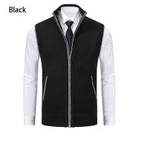 Suéter sin mangas de punto para hombre, cárdigan de terciopelo de lana con cremallera, jerséis de cuello alto, Chaleco de punto - details 13