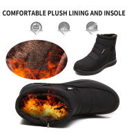 Zapatos de algodón, tacones planos bajos informales, botas de nieve de tubo corto de invierno para mujer, talla grande, zapatos para mamá - details 5