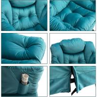 Sillón Relax Sillon Lectura Dormitorio Tejido Impermeable Cómodas Butacas de Salón Silla en Metal, Gris - details 15
