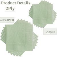 Servilletas de papel de salvia desechables para cóctel, servilletas de cena de 2 capas para invitados, cumpleaños, boda, despedida de soltera, Navidad, 100/250 Uds. - details 3
