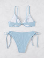Nuevo traje de baño sexy con espalda descubierta y soporte de acero dividido de Yiyong, bikini con cordones de color sólido para mujer - details 31