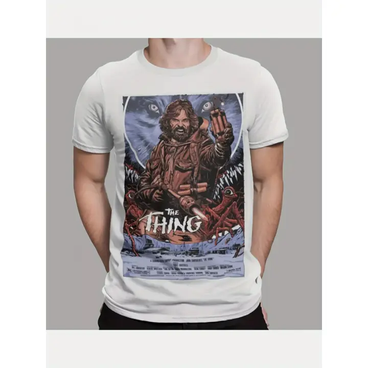 Camiseta Casual con Estampado Retro Alienígena de Terror en la Película - 1