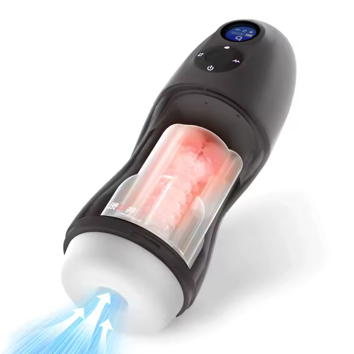 DRYWELL - Juguetes sexuales para hombres, sexo oral al vacío, masturbador masculino automático de succión, calefacción y gemidos, 9 modos de vibración y 9 de succión - 1