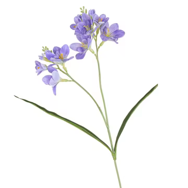 2 tenedor flores artificiales de fresia realista tacto Real ramas de orquídeas artificiales simulación hecha a mano flor de Whelan - 1