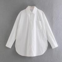 Camisa Básica Larga para Mujer Primavera-Verano 2024 Decoración de Bolsillo en 14 Colores Estilo Europeo-Americano - details 1
