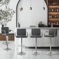 Juego de 2 Taburetes de Bar Altura Ajustable 92-113,5cm Sillas de Bar Asientos Giratorios Diseño Moderno Taburetes Altos Negro - details 44