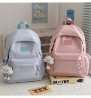 Mochilas simples y versátilesMochila para estudiantes de secundaria Mochila para estudiantes universitarios de gran capacidad Mochila de color sólido de estilo coreano - details 16