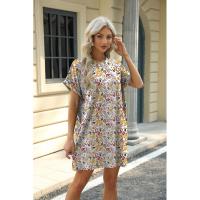 BUNO-2025 Camiseta holgada de manga corta para mujer, vestidos estampados con bolsillos y cuello redondo - details 38