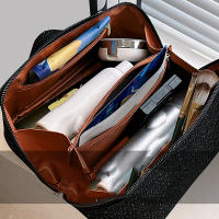 Bolso De Maquillaje Grande En Cuero PU Estilo Clásico Portátil Para Viajes Organizador De Cosméticos Estiloso Para Mujer Caja De Almacenamiento Manejable - details 15