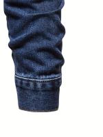 Chaqueta vaquera desgastada informal para hombre, abrigo con solapa de estilo callejero con múltiples bolsillos - details 3