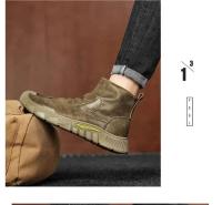 Resistente al desgaste para otoño e invierno, botas de ante negras antideslizantes, zapatos nuevos para hombre, botas cómodas de cuero de caña media - details 6