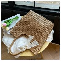 Bolso de hombro tejido hecho a mano Vintage para playa para mujer, bolsas de compras de rafia y ratán, bolsos bohemios para mujer, bolsos informales para viajes y vacaciones de verano - details 25
